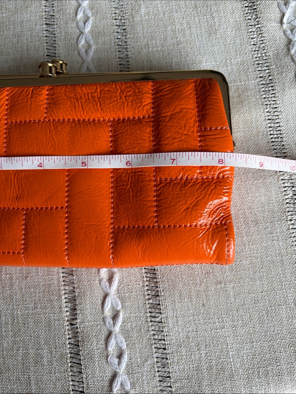 HOBO Lauren Clutch Orange Patent Frame Clutch - Picture 11 of 12